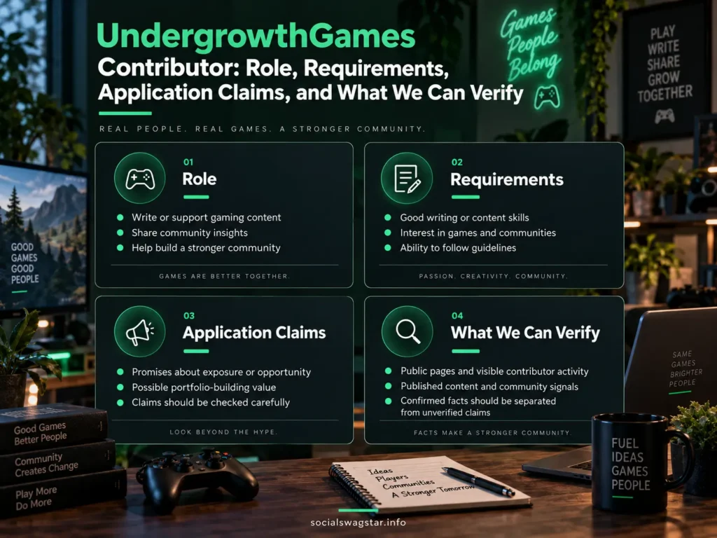UndergrowthGames Contributor Role Requirements Application Claims and What We Can Verify
