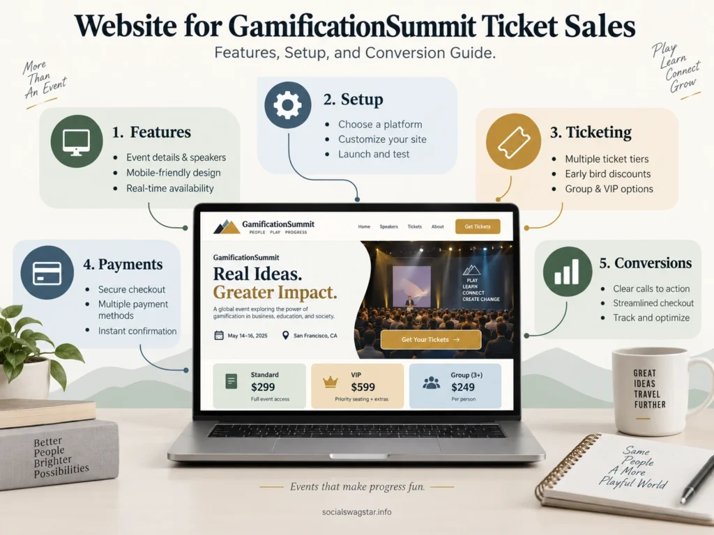 Website for GamificationSummit Ticket Sales Features Setup and Conversion Guide
